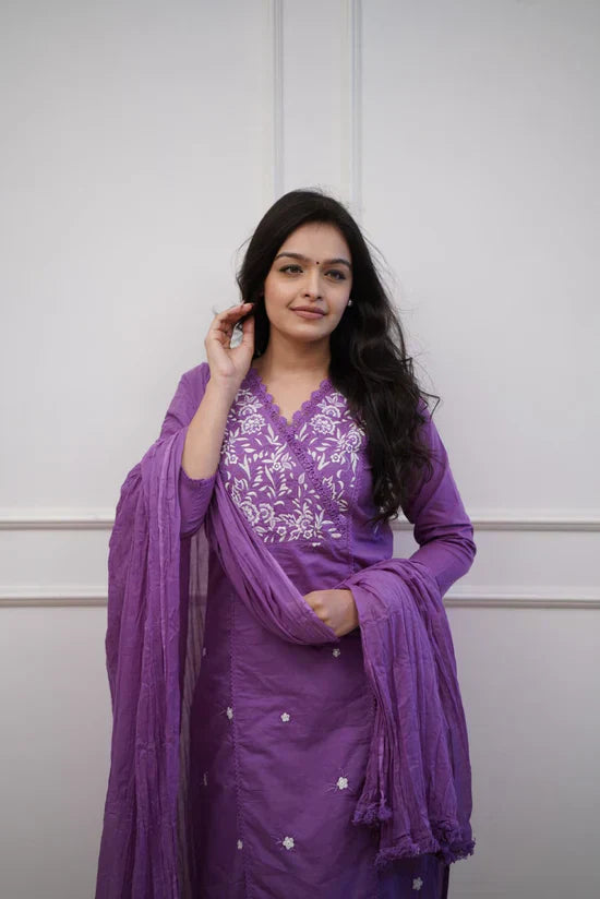 Beautiful in our new affordable cotton duppata pant set