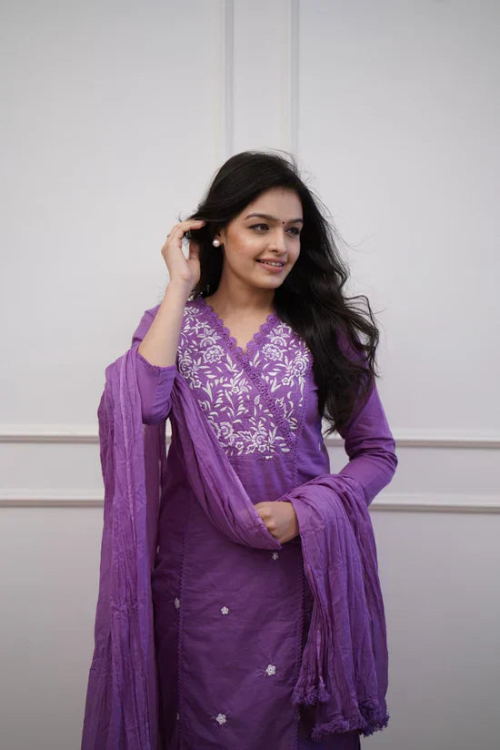 Beautiful in our new affordable cotton duppata pant set